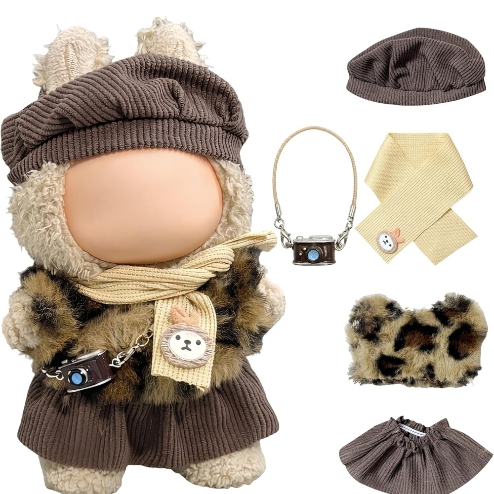 Labubu  Brown Outfit and Accessories